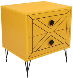 Stolik nocny Luna Yellow, żółty