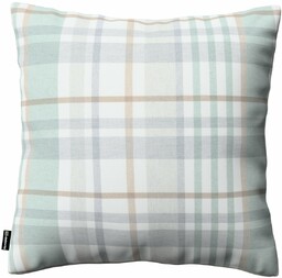 Poszewka Kinga na poduszkę, kratka zielono-szary melanż, 60