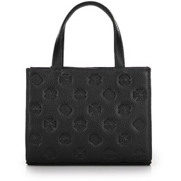 Torebka ze skóry w tłoczenia czarna