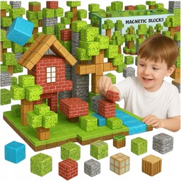 Klocki Magnetyczne Minecraft Kostki 3D Sześciany Bloki Piksele