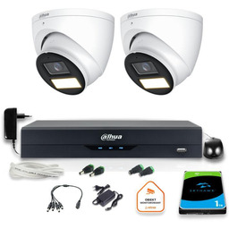 Dahua Zestaw monitoringu 4w1 2 Kamery zewnętrzne FullHD
