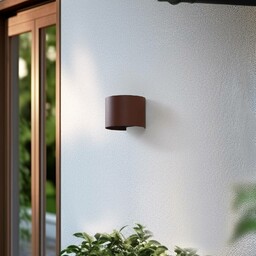 Lindby Smart LED kinkiet zewnętrzny Dara rdzawy okrągły