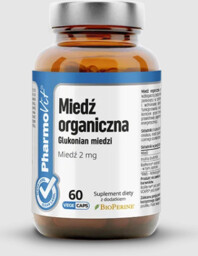MIEDŹ ORGANICZNA (2 mg) BEZGLUTENOWA 60 KAPSUŁEK -