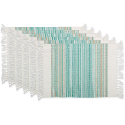 DII Blat z frędzlami w paski, bawełna, morski,