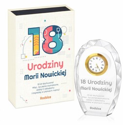 Statuetka kryształowa z grawerem w pudełku z nadrukiem