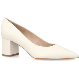 Skórzane czółenka na słupku - BRAVO MODA 0164