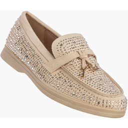 Mokasyny Damskie Wsuwane Buty Baleriny Eleganckie Z Cekinami