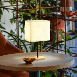 FISCHER & HONSEL Lampa stołowa Bolzano, beżowy, len,
