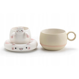 Kot kubek do Zaparzaczem do Herbaty z sitkiem,spodek