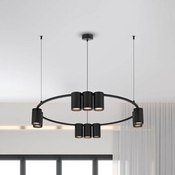 Eko-Light Żyrandol Genesis, aluminium, czarny, 10 x GU10,