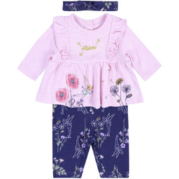 Różowa tunika + legginsy + opaska Dzwoneczek Disney