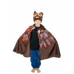 Sowa strój przebranie czapka z peleryną komplet