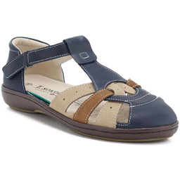 Skórzane sandały damskie zabudowane granatowe T.Sokolski L26-678