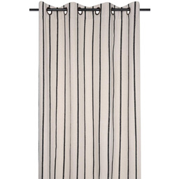 Stof Bawełniana zasłona na przelotkach TROP czarne paski,