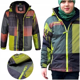 Kurtka zimowa Chłopięca 146 sportowa Softshsell żółto brązowa