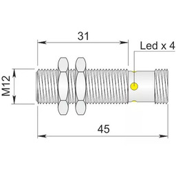 Czujnik indukcyjny 12 mm SI12SS-DC4 NPN NO+NC H