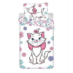 Pościel Dziecięca Kotka Marie 140x200 cm Kwiatowy Wzór