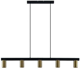 Lindby - Baliko 5 Lampa Wisząca Black/Brass
