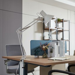 Lindby Lampa z klipsem LED Undra, biała, metalowa,