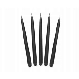 Świece metalizowane 1op - 10 szt czarne świeczki