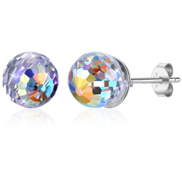 Kolczyki SREBRO 925 Kule cyrkonie Swarovski sztyft