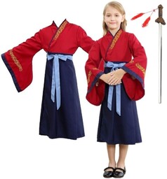 STRÓJ KOSTIUM KIMONO MULAN SUKIENKA PRZEBRANIE MIECZ KARNAWAŁ