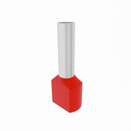 100szt. 2x1/8mm Końcówka tulejkowa izolowana podw. czerw. TE1008