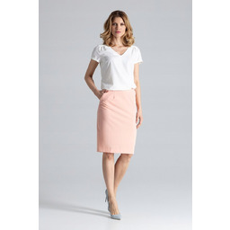 Ołówkowa SPÓDNICA elegancka z kieszeniami różowa XL