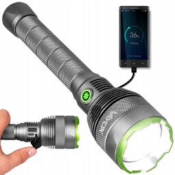 Latarka Led Taktyczna Akumulatorowa Usb-c IPX7 Zoom Mocna