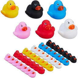 Relaxdays Kaczki kąpielowe, zestaw 48 sztuk, piszcząca kaczka