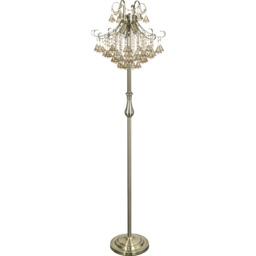 Lampa podłogowa mosiężna kryształowa 4-punktowa 6248/4F 21QG -