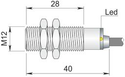 Czujnik indukcyjny 12 mm SI12SS-DC4 PNP NC S