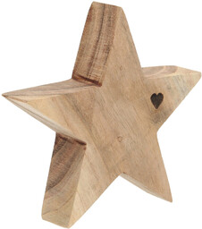 Dekoracja Wooden Star I 15x4x15 cm, 15x4x15 cm