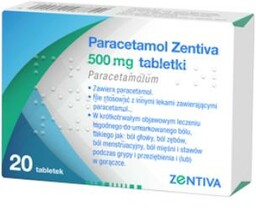Paracetamol 500mg, 20 tabl. Zentiva