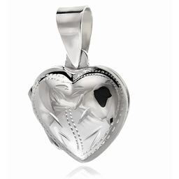 Elegancki srebrny otwierany wisiorek puzderko serce serduszko wzorek