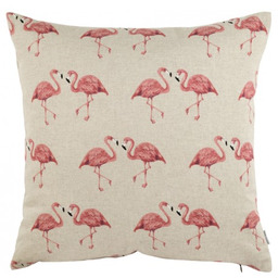 Poduszka Ozdobna z Flamingami Beżowa