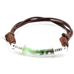 Kamienie i minerały. Bransoletka z surowego granatu Tsavorite.