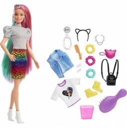Barbie Lalka z kolorową fryzurą panterka