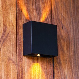 LUTEC Kinkiet zewnętrzny LED Gemini Beams, czarny matowy