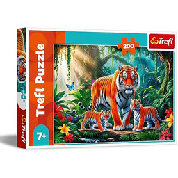 Trefl - Puzzle 200 Elementów, Tygrysie Zwyczaje, Puzzle