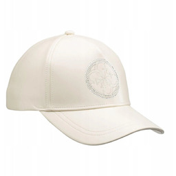 Guess czapka z daszkiem edith pu cap kremowa