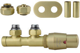 Zawór termostatyczny 50mm TWINS mosiądz mat prawy Pex