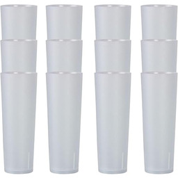 Parence.- Zestaw 20 sztywnych plastikowych kubków rurkowych wielokrotnego