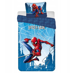 Pościel Spider-Man Blue 140x200 + 50x70 Bawełna