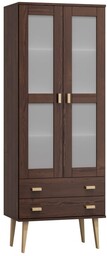 Witryna drewniana Venuci 2 szuflady 79cm orzech