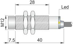 Czujnik indukcyjny 12 mm SI12SS-DCE8 NPN NC S
