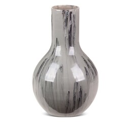 Eurofirany Szklany wazon dekoracyjny 24x40 Calen popielaty