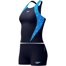 Speedo Damski zestaw tankini HyperBoom Splice, niebieski (Lagoon