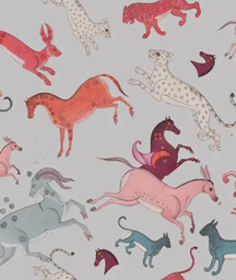 Tapeta Oriental Animals Light Blue Wallcolors