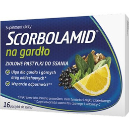 SCORBOLAMID Na gardło - 16 tabletek do ssania